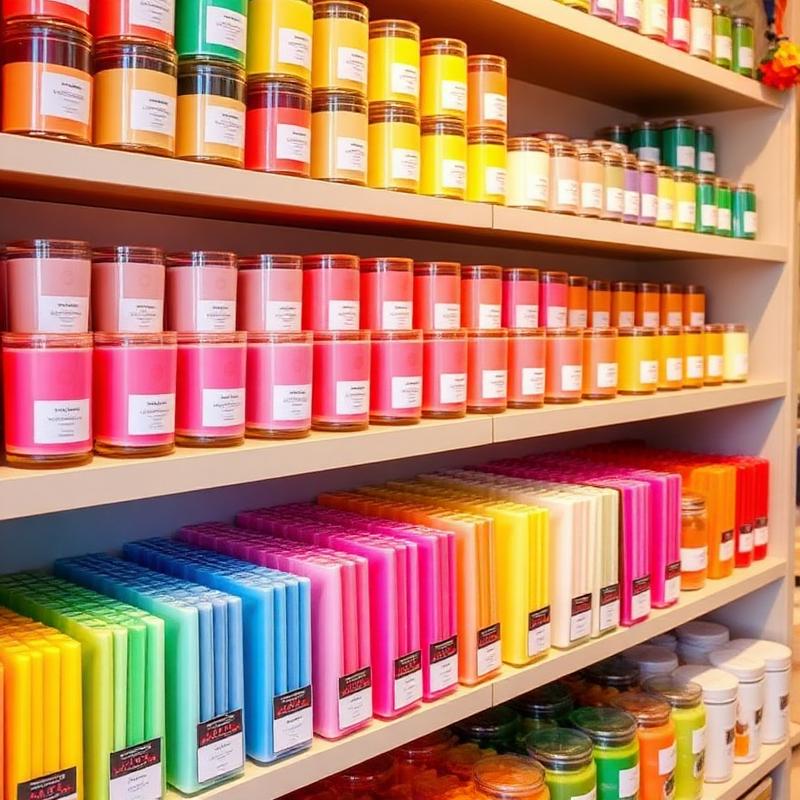 Colourful home fragrance retail display